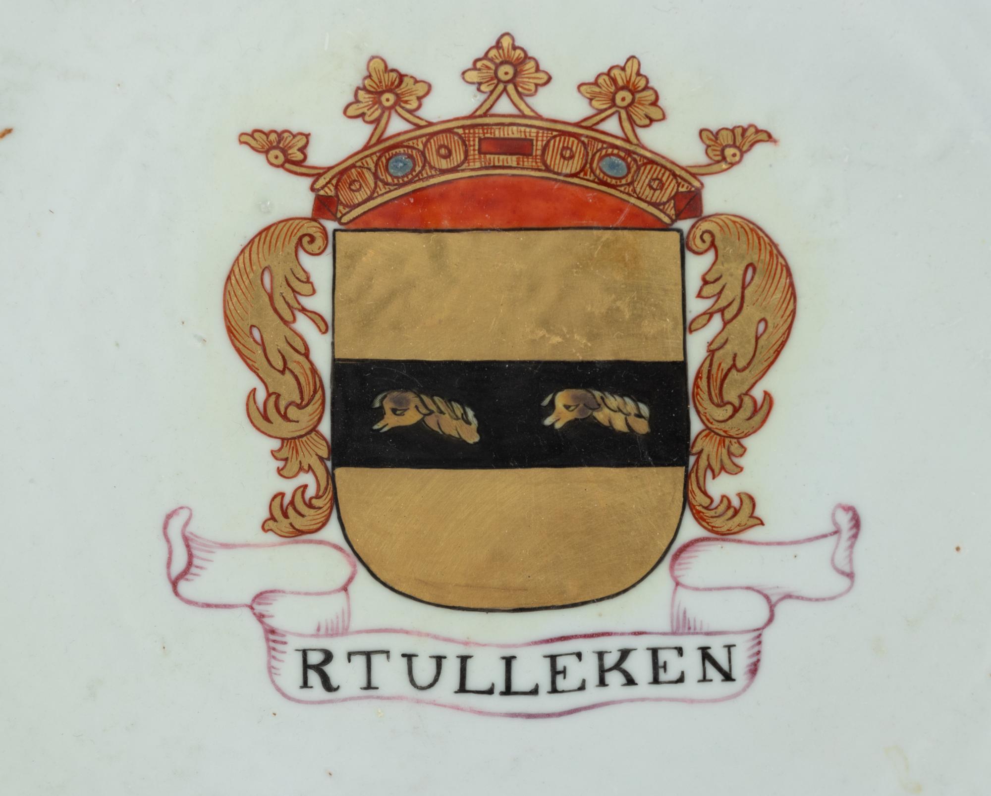 A Large Chinese Export Porcelain Armorial Charger for the Dutch Family Tulleken