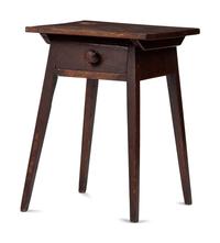 A Country Federal Brown Painted Maple One-Drawer Splayed Leg Work Table