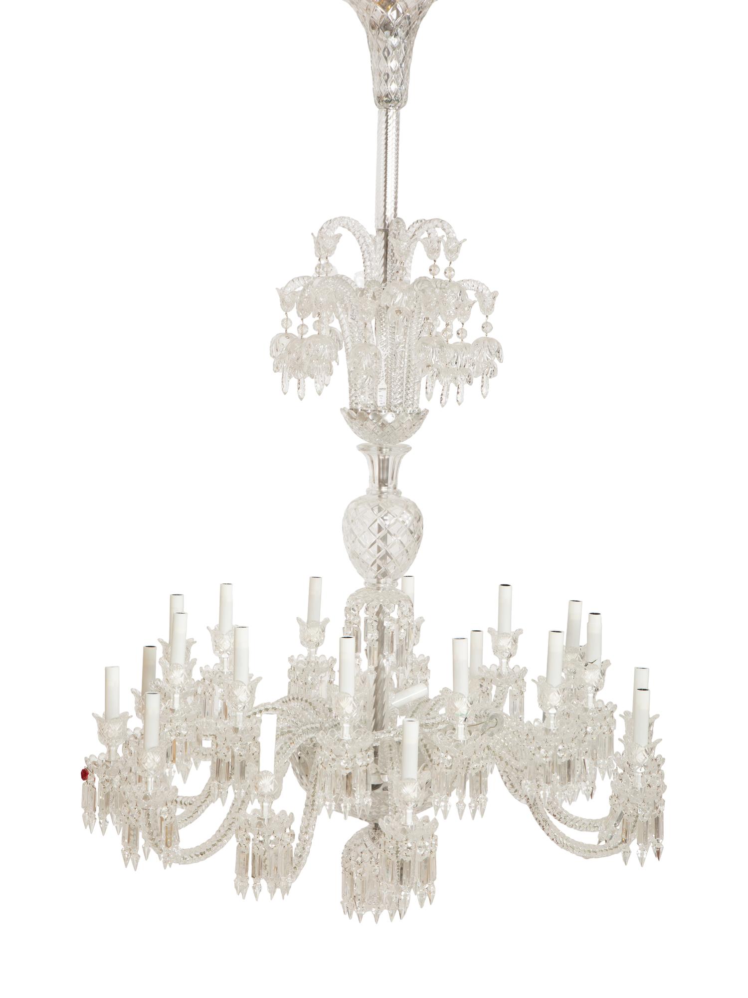 A French Molded and Cut Glass Twenty-Four-Light Chandelier — 20th Century