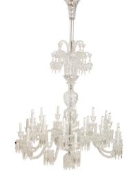 A French Molded and Cut Glass Twenty-Four-Light Chandelier — 20th Century