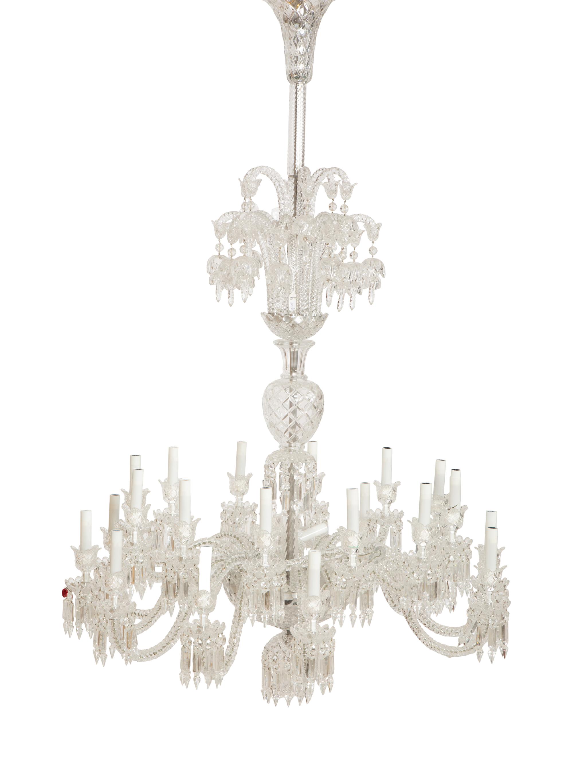 A French Molded and Cut Glass Twenty-Four-Light Chandelier — 20th Century