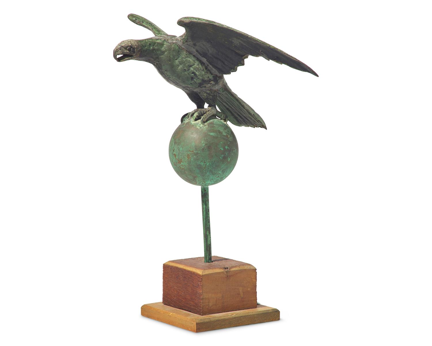 A Patinated Copper and Zinc Eagle Weathervane