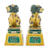Three Chinese Glazed Stoneware Articles