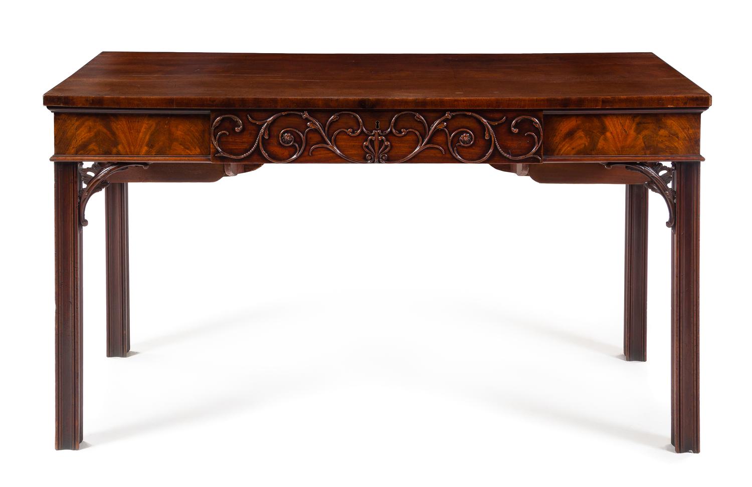 A Georgian Style Mahogany Sideboard Height 36 x width 66 x depth 29 3/4 inches. — 19TH CENTURY