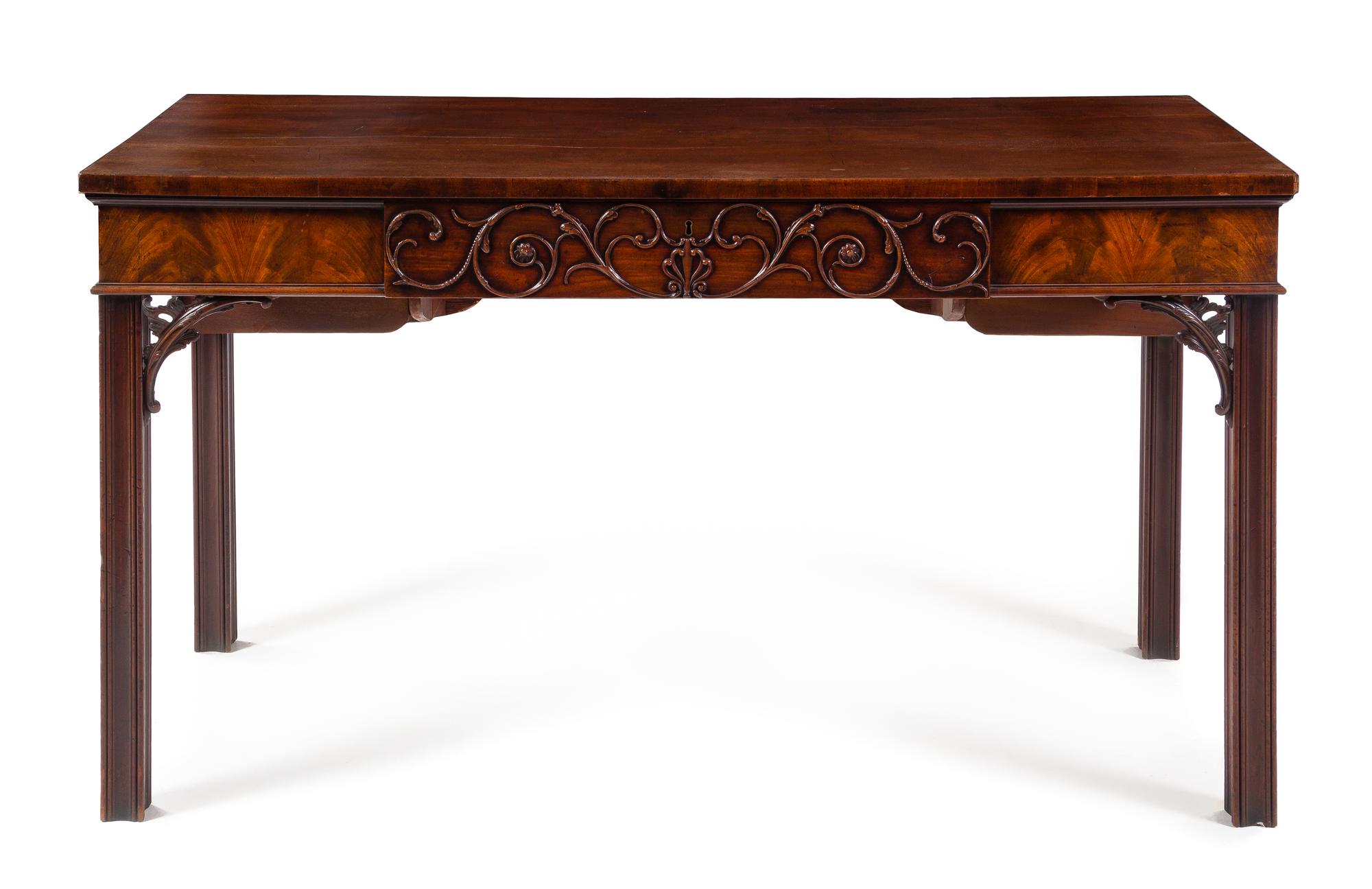 A Georgian Style Mahogany Sideboard Height 36 x width 66 x depth 29 3/4 inches. — 19TH CENTURY