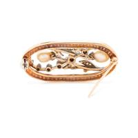 ANTIQUE, DIAMOND AND PEARL BROOCH