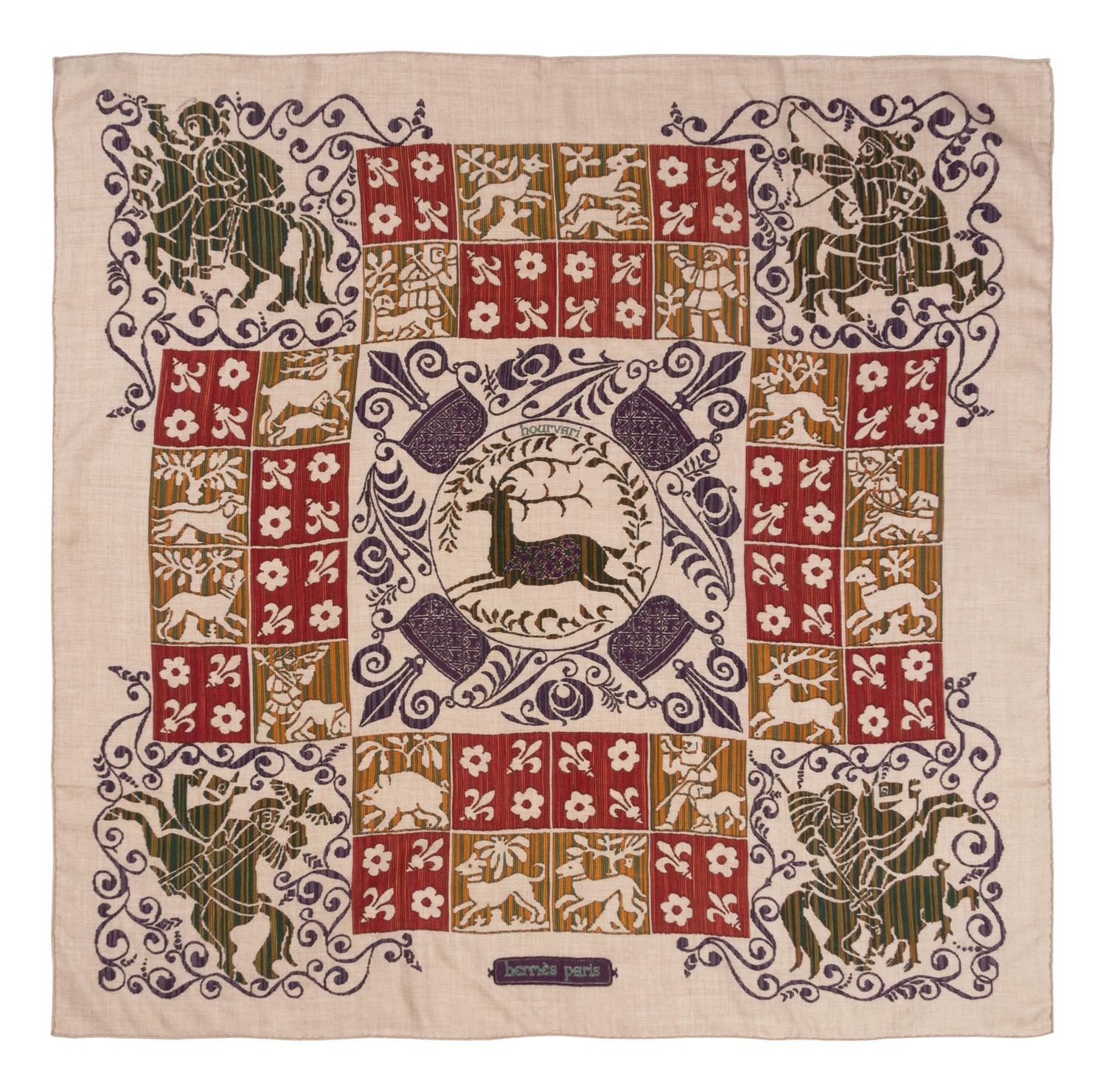 Two Hermès 90cm Cashmere/Silk Scarves