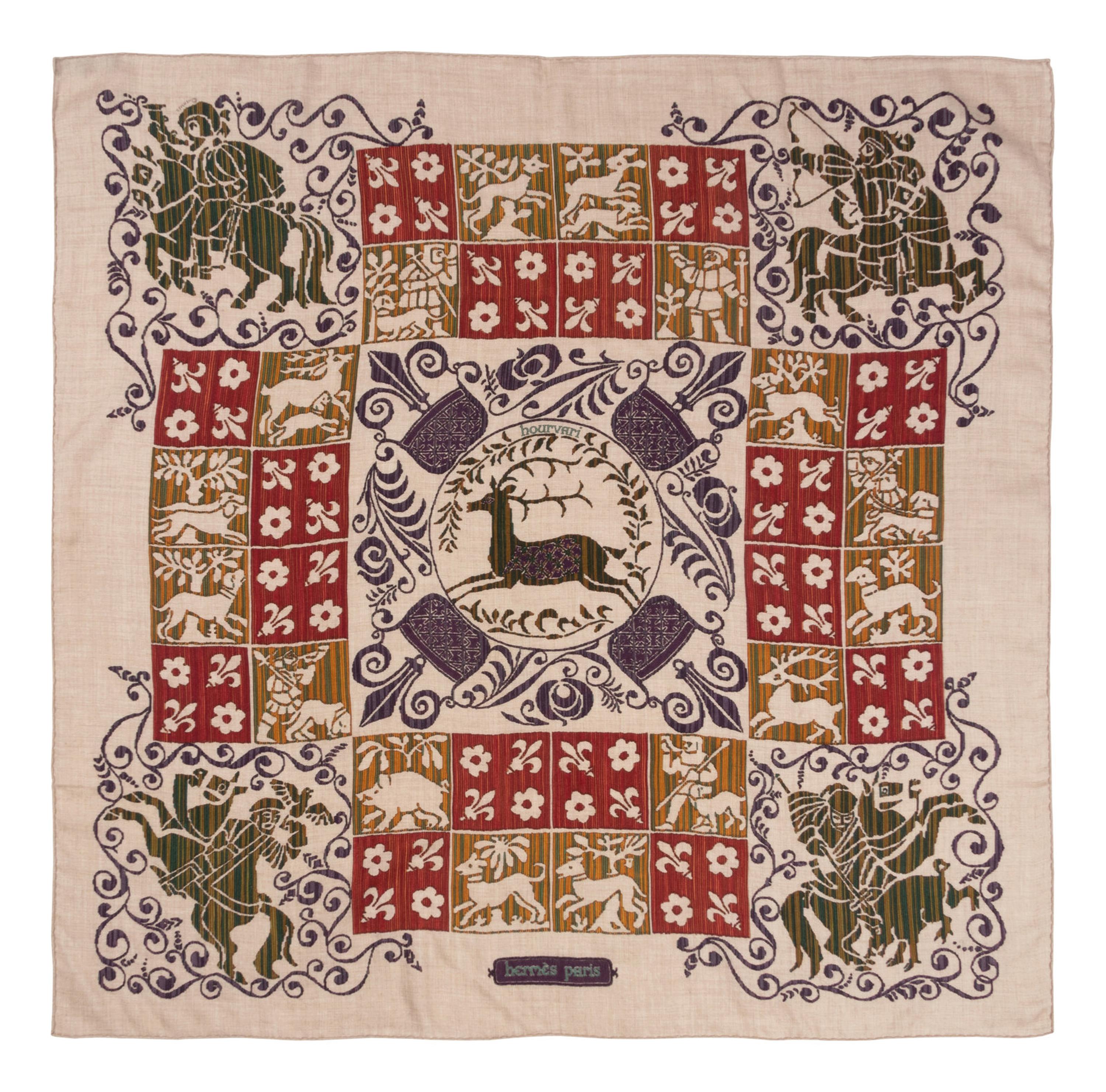 Two Hermès 90cm Cashmere/Silk Scarves