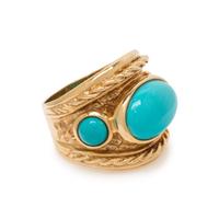 GEORGE LEDERMAN, YELLOW GOLD AND TURQUOISE RING