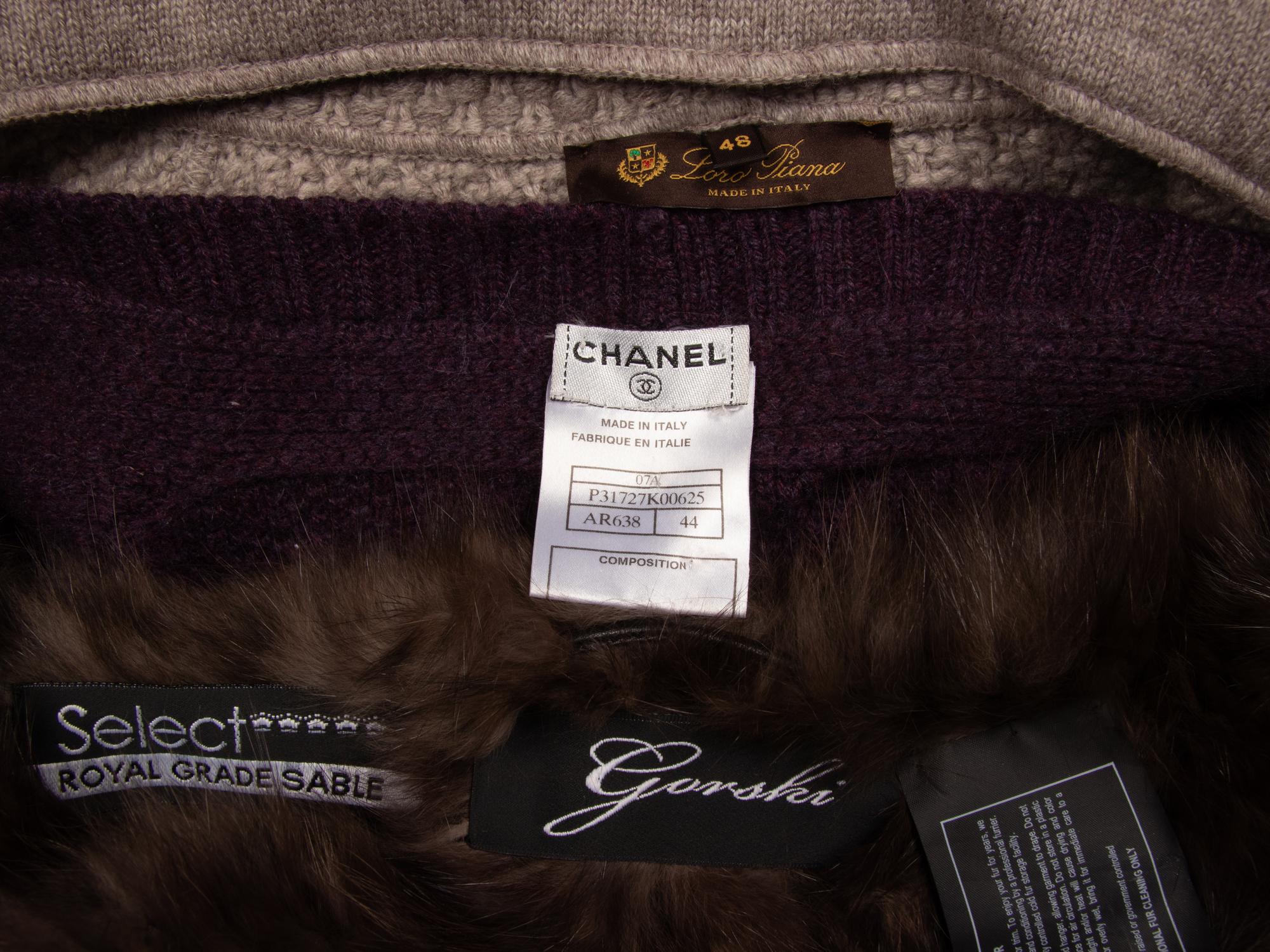 Two Designer Cardigans & Sable Scarf, Loro Piana and Chanel