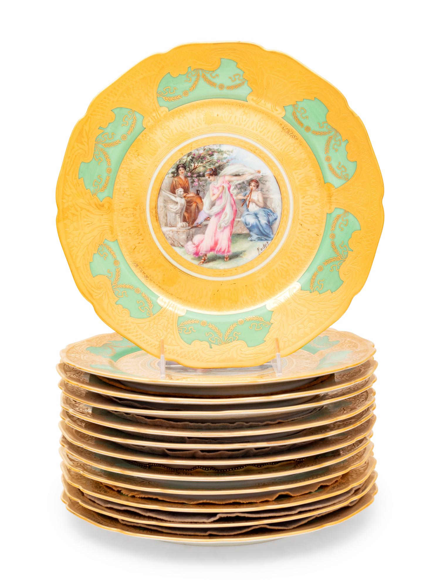 A Set of Twelve Bohemian Porcelain Dinner Plates