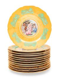 A Set of Twelve Bohemian Porcelain Dinner Plates