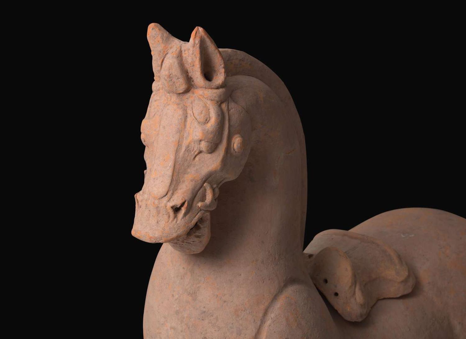 A large Chinese pottery figure of a horse, Han Dynasty, Sichuan province 陶馬 漢 四川