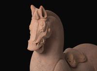 A large Chinese pottery figure of a horse, Han Dynasty, Sichuan province 陶馬 漢 四川