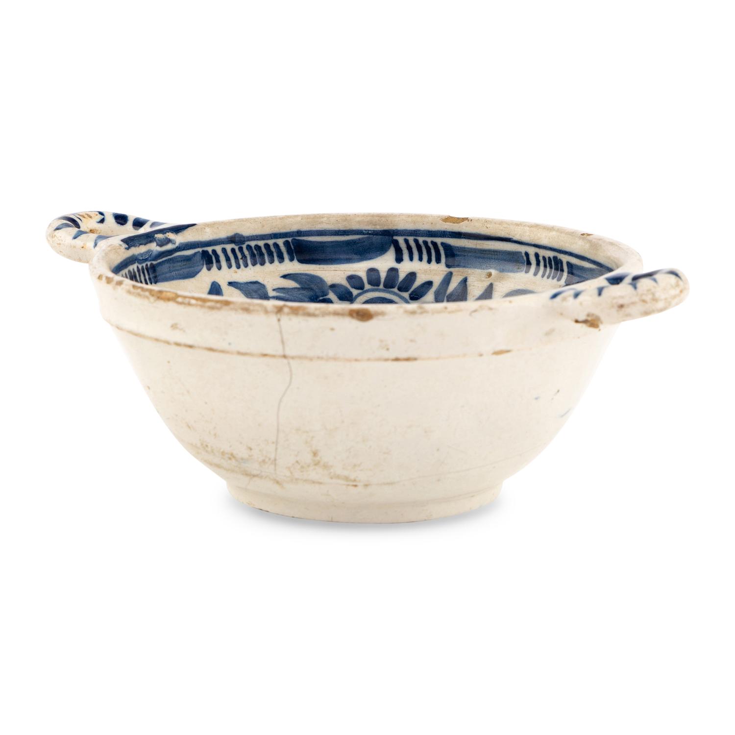 A Dutch Delft Porringer