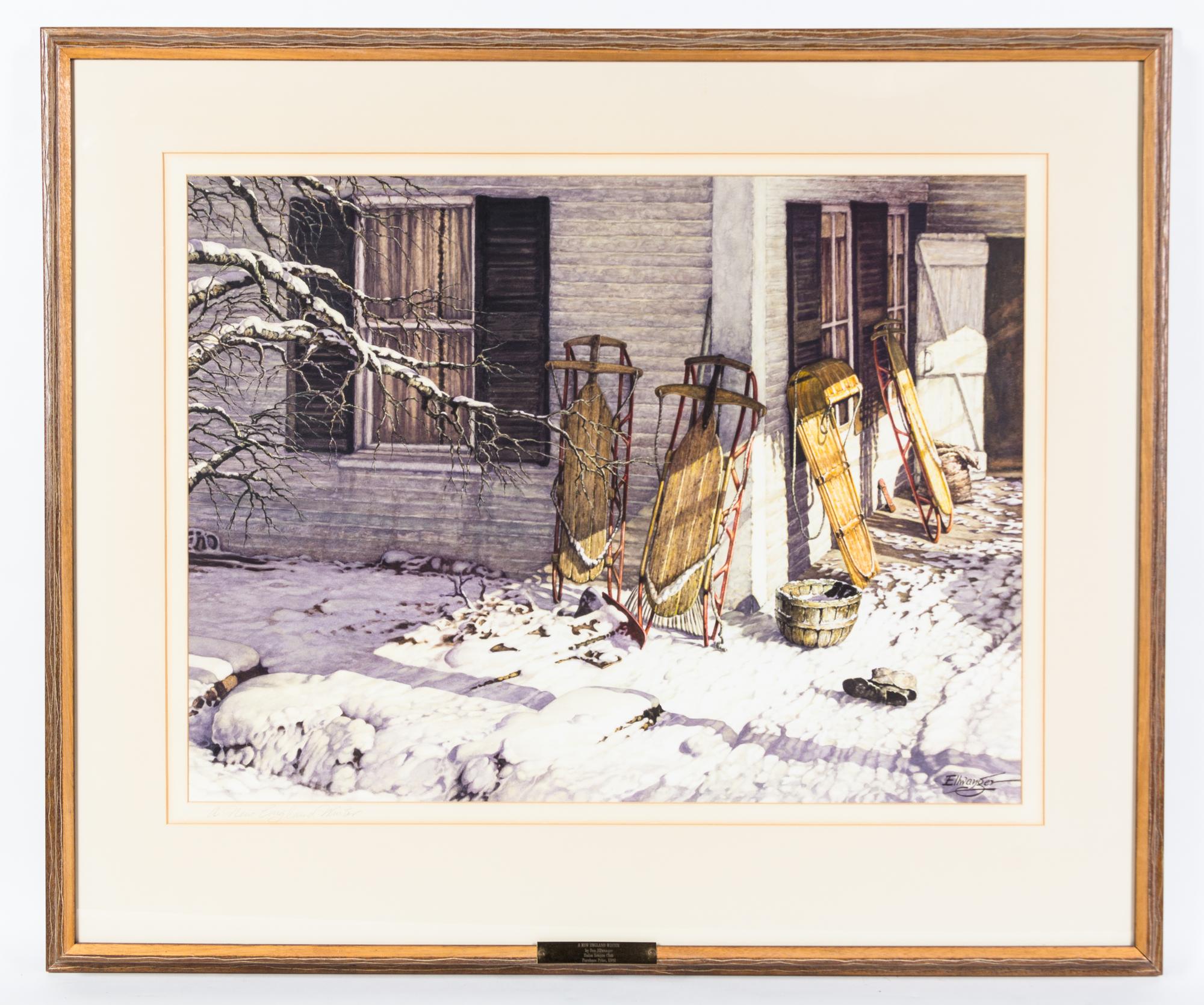 Donald F. Ellwanger, (American, 1910-2004), A New England Winter, 1981