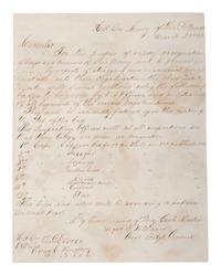 Manuscript circular in which Major General Joseph Hooker orders the use of corps badges in the Army of the Potomac. Headquarters, Army of the Potomac. 21 March 1863.