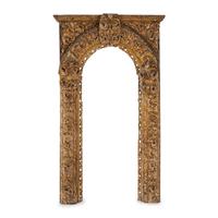 A Continental Carved Giltwood and Gesso Frame