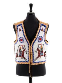Pictorial Beaded Leather Vest