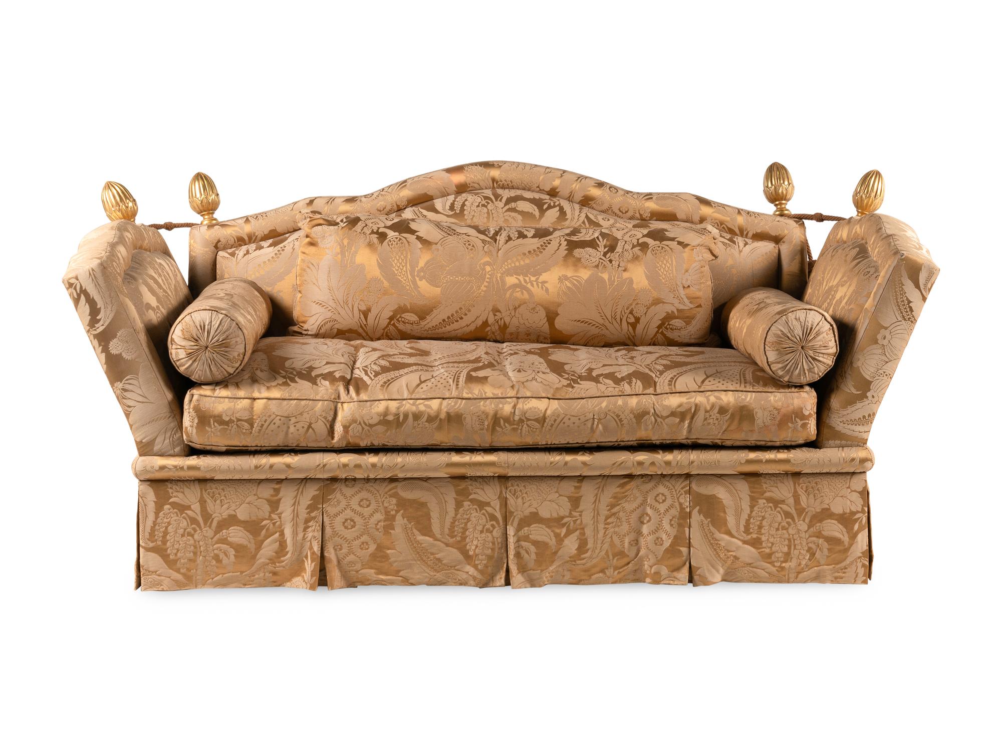 A Damask-Upholstered Knole Sofa
