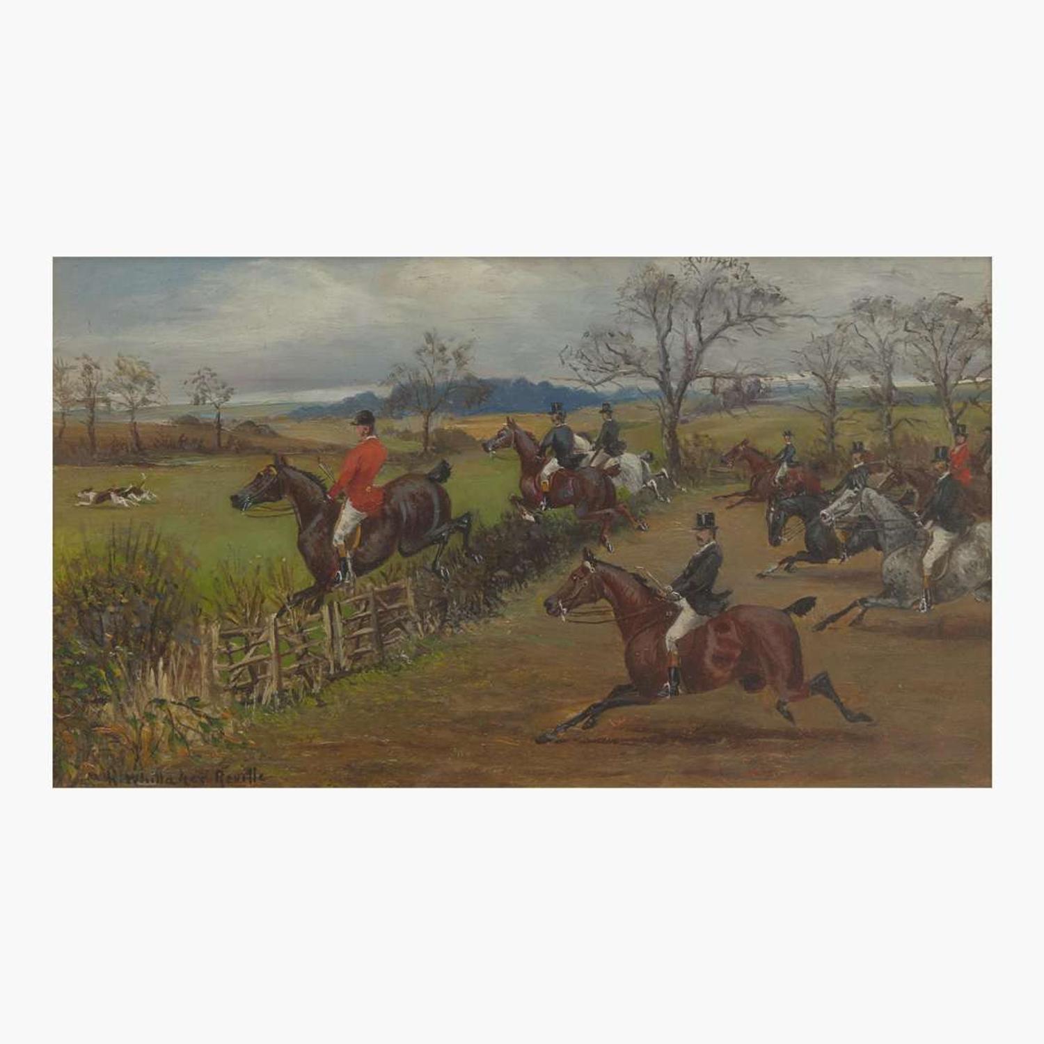 H. Whittaker Reville (British, 19th Century) Four Works: The Fall, Tally Ho!, The Kill, Full Cry