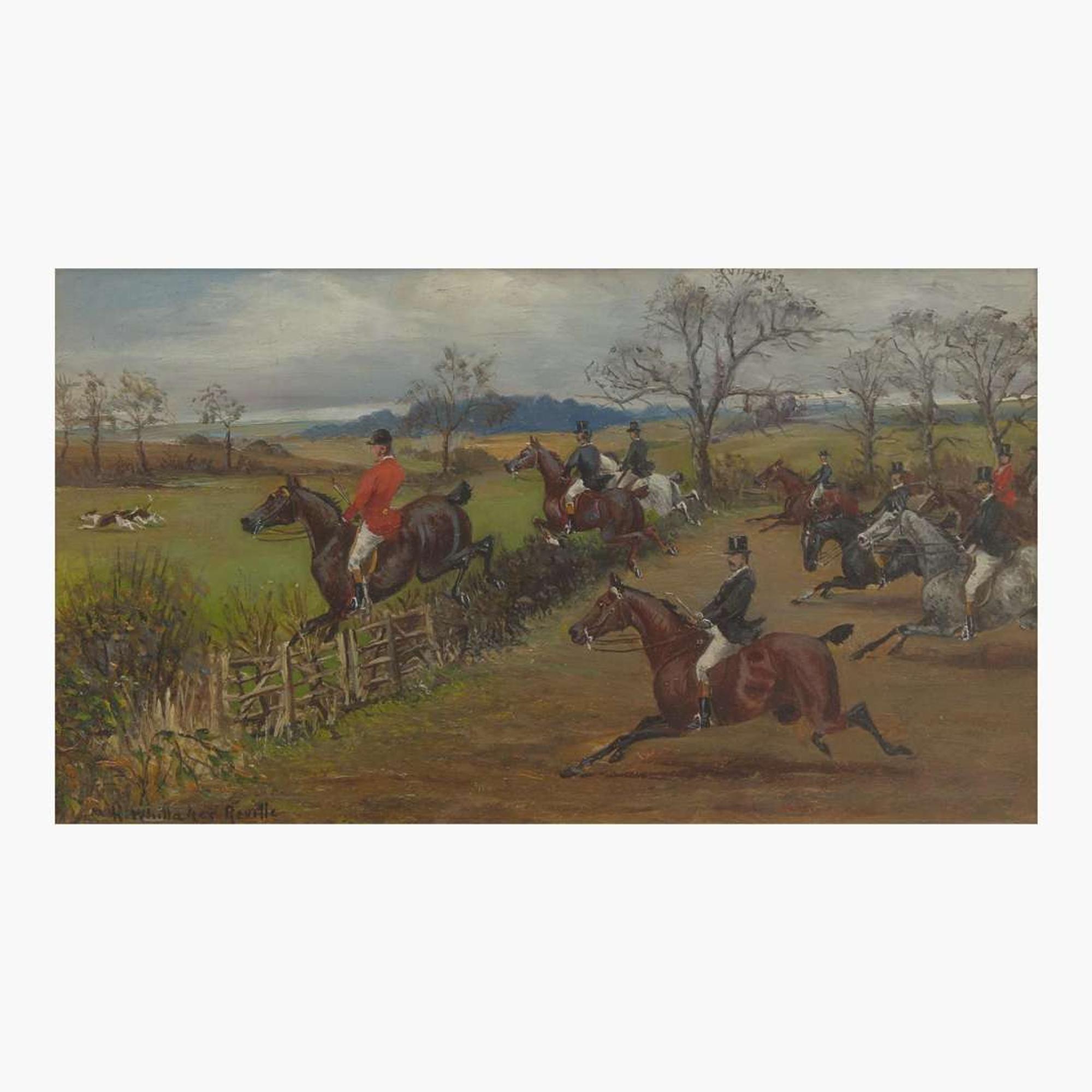 H. Whittaker Reville (British, 19th Century) Four Works: The Fall, Tally Ho!, The Kill, Full Cry