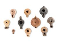 A Group of Ten Greco-Roman Terracotta Oil Lamps
