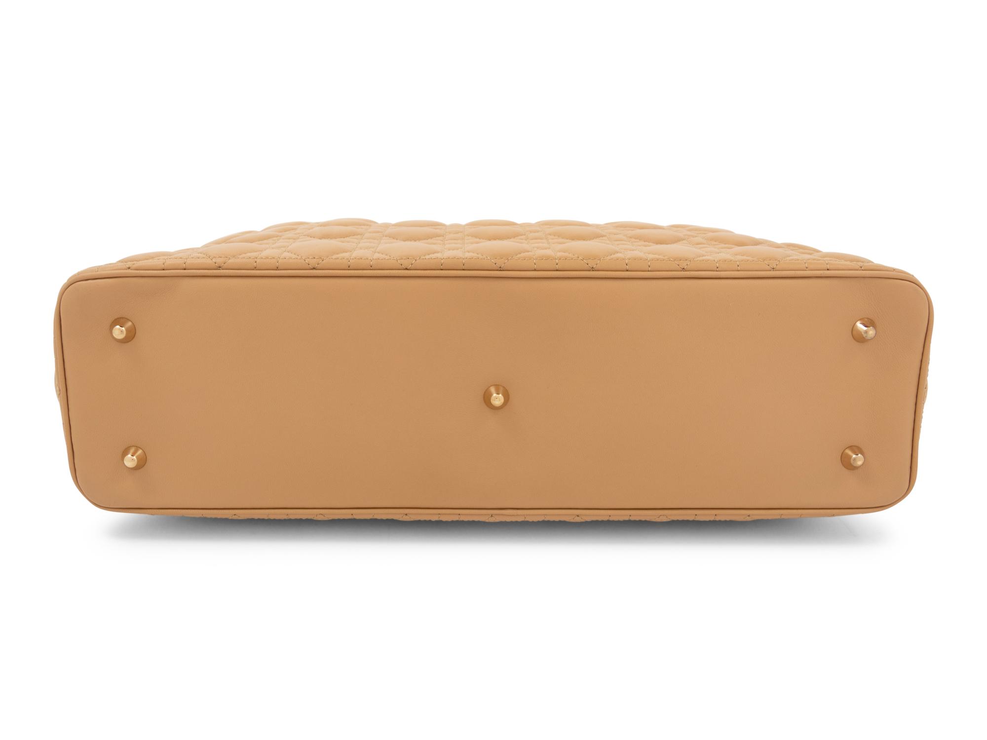 Christian Dior Tan Cannage Large Lady Dior Bag, 2010