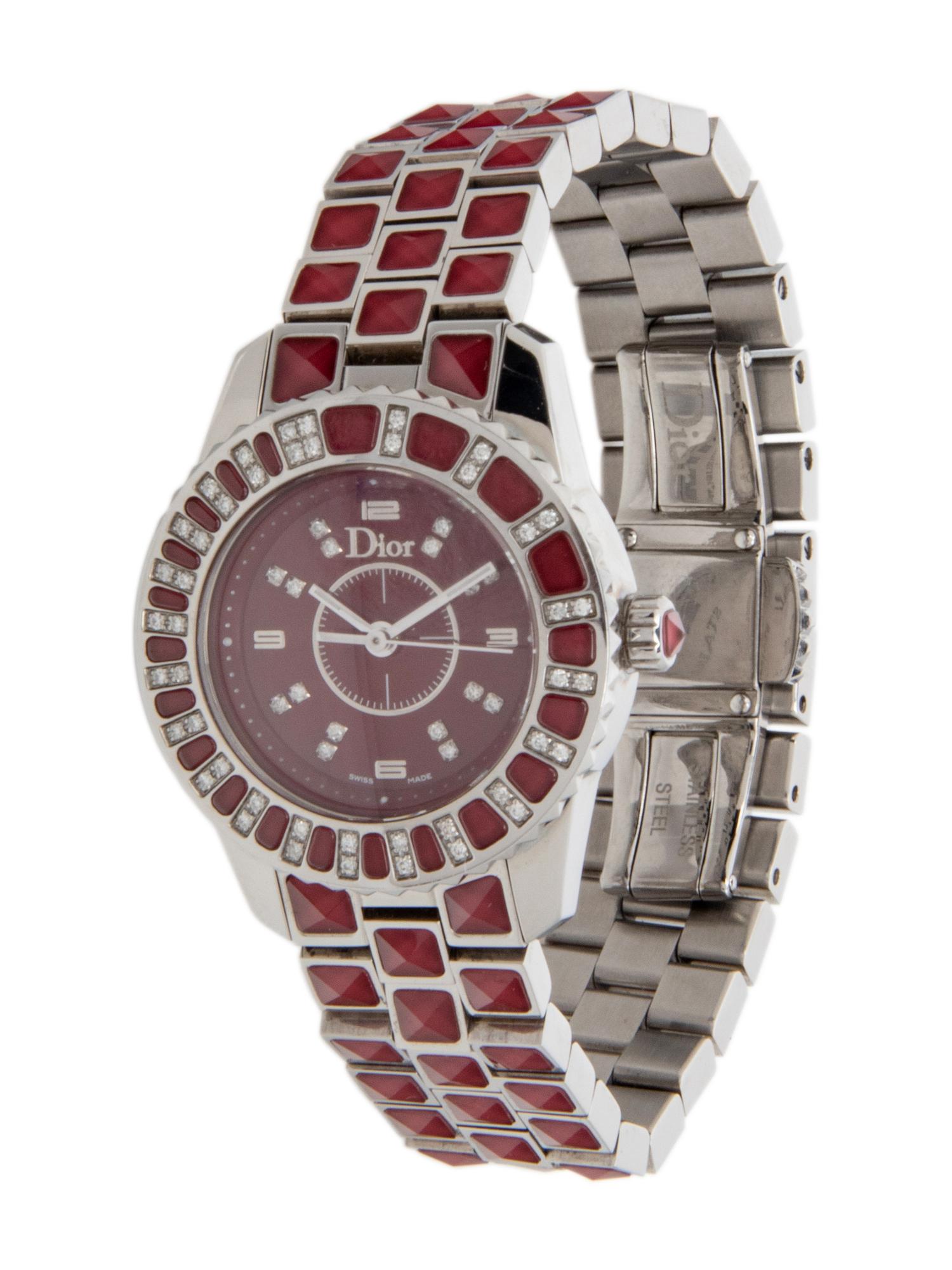 Dior Christal Red Sapphire Crystal and Diamond Women's Watch