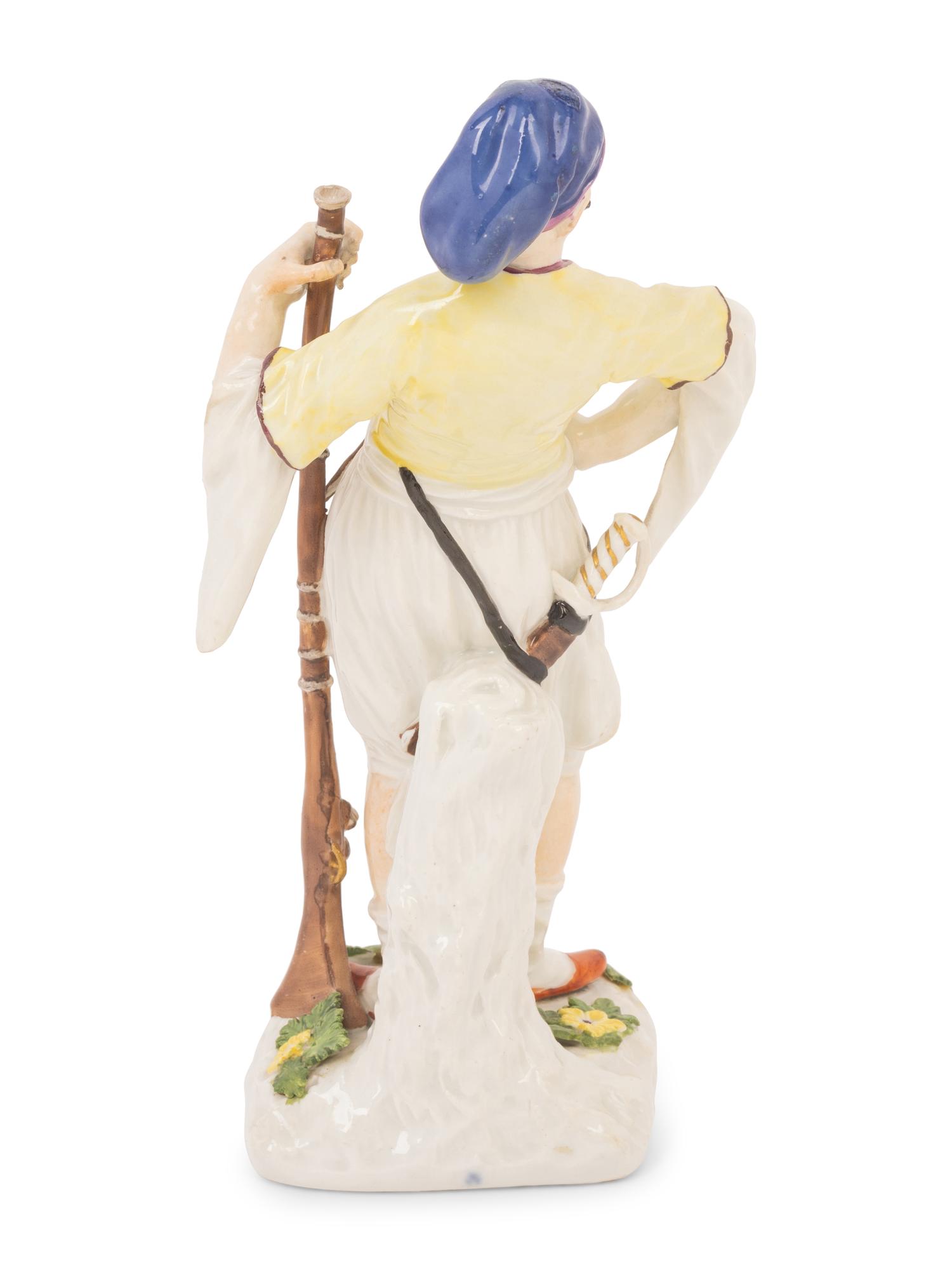 A Meissen Porcelain Figure of a Caucasian Soldier