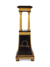 An Empire Style Parcel Gilt Wood Pedestal