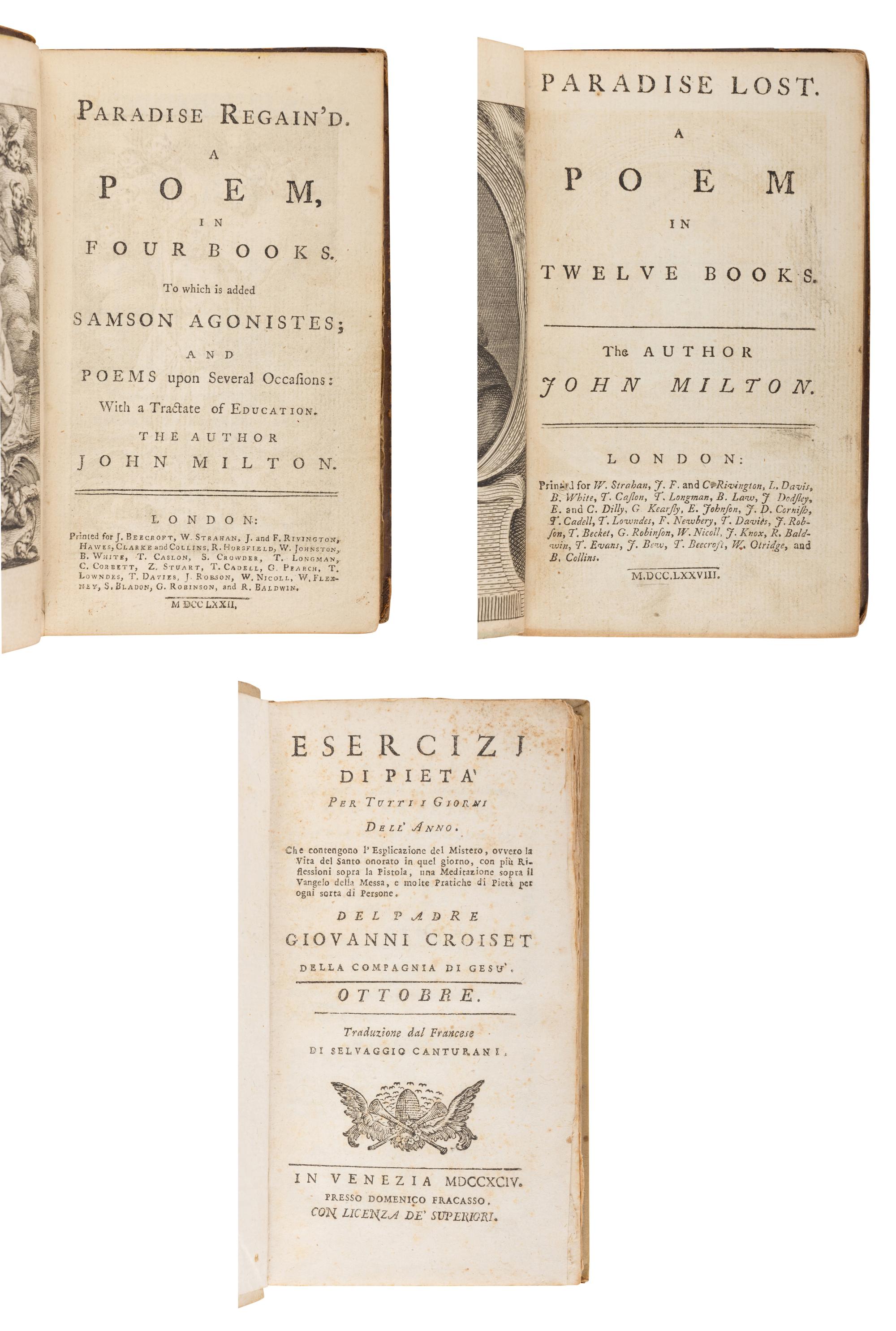 [PRINTING HISTORY]. A group of 8 pre-19th century works, including: