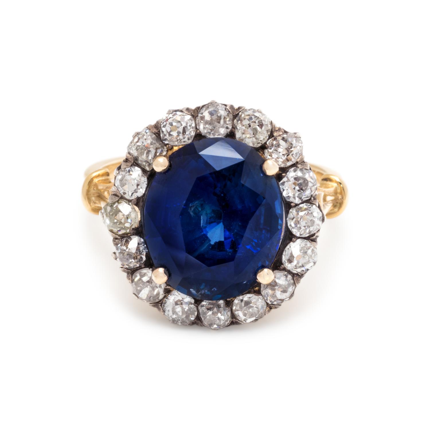 BURMESE SAPPHIRE AND DIAMOND RING