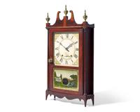 A Federal Mahogany and Églomisé Shelf Clock
