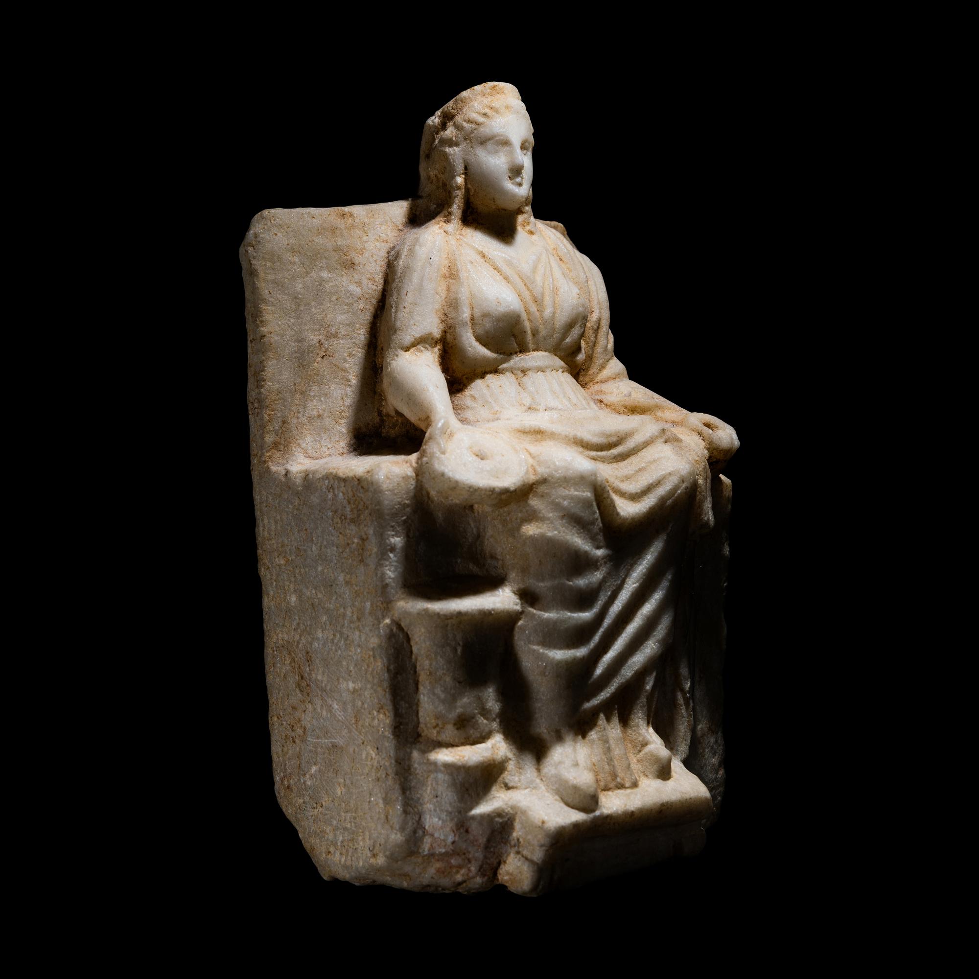 A Roman Marble Seated Cybele