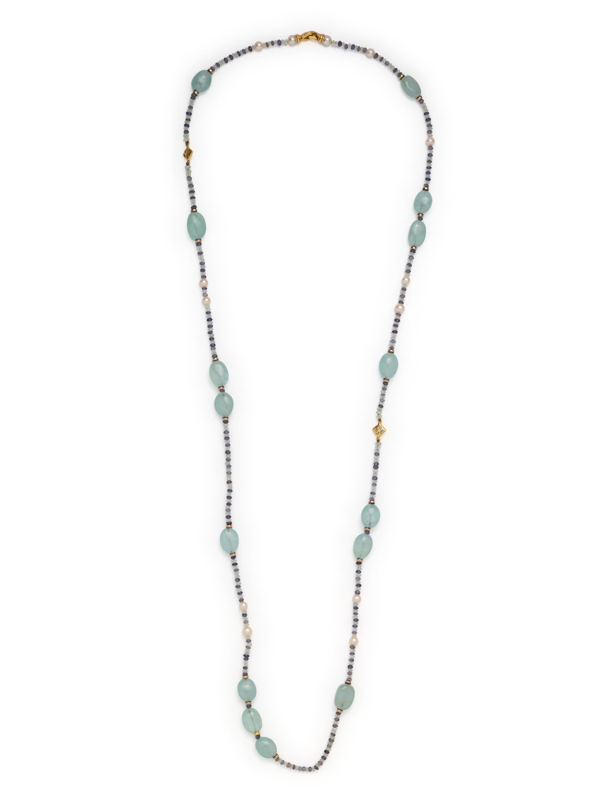 DAVID YURMAN, MULTIGEM AND CULTURED PEARL BEAD NECKLACE