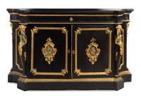 A Napoleon III Style Gilt Bronze Mounted Ebonized Meuble d'Appui Height 41 1/4 x width 72 x depth 19 1/2 inches. — 19TH CENTURY WITH LATER ELEMENTS