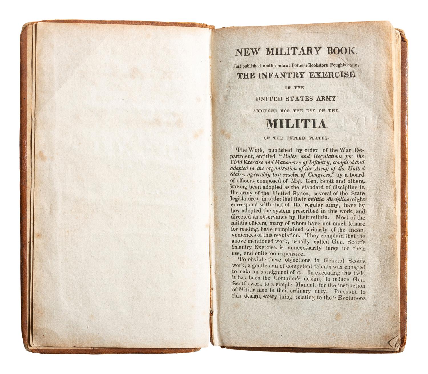 [MILITARIA]. A group of 5 items highlighted by 1817 Infantry Exercise of the United States identified to Ensign Edmond Hopkins.