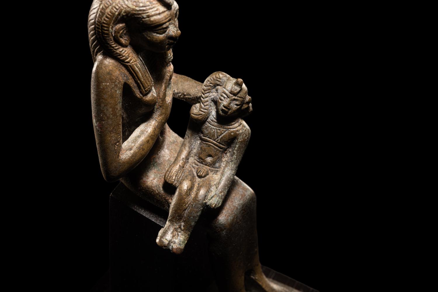 An Egyptian Bronze Isis and Horus