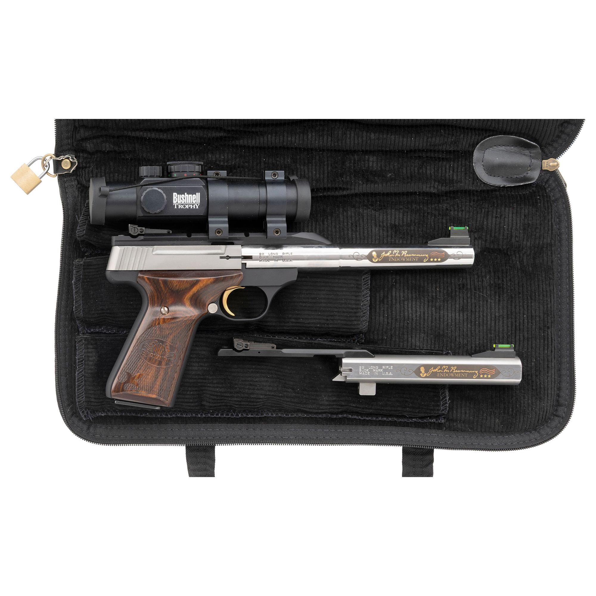 *Browning NRA 22 Buck Mark Pistol with Bushnell Red Dot and Soft Case