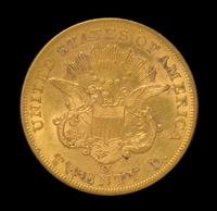A United States 1858-S Liberty Head $20 Gold Coin
