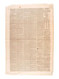 [TAYLOR, Zachary (1784-1850)] -- [CALIFORNIA GOLD RUSH]. Journal & Register Extra . Springfield, IL, 25 December 1849. Broadside featuring President Zachary Taylor's message to the country incl. California content.