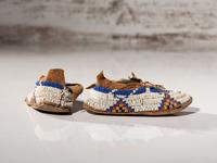 Cheyenne Child’s Beaded Hide Moccasins