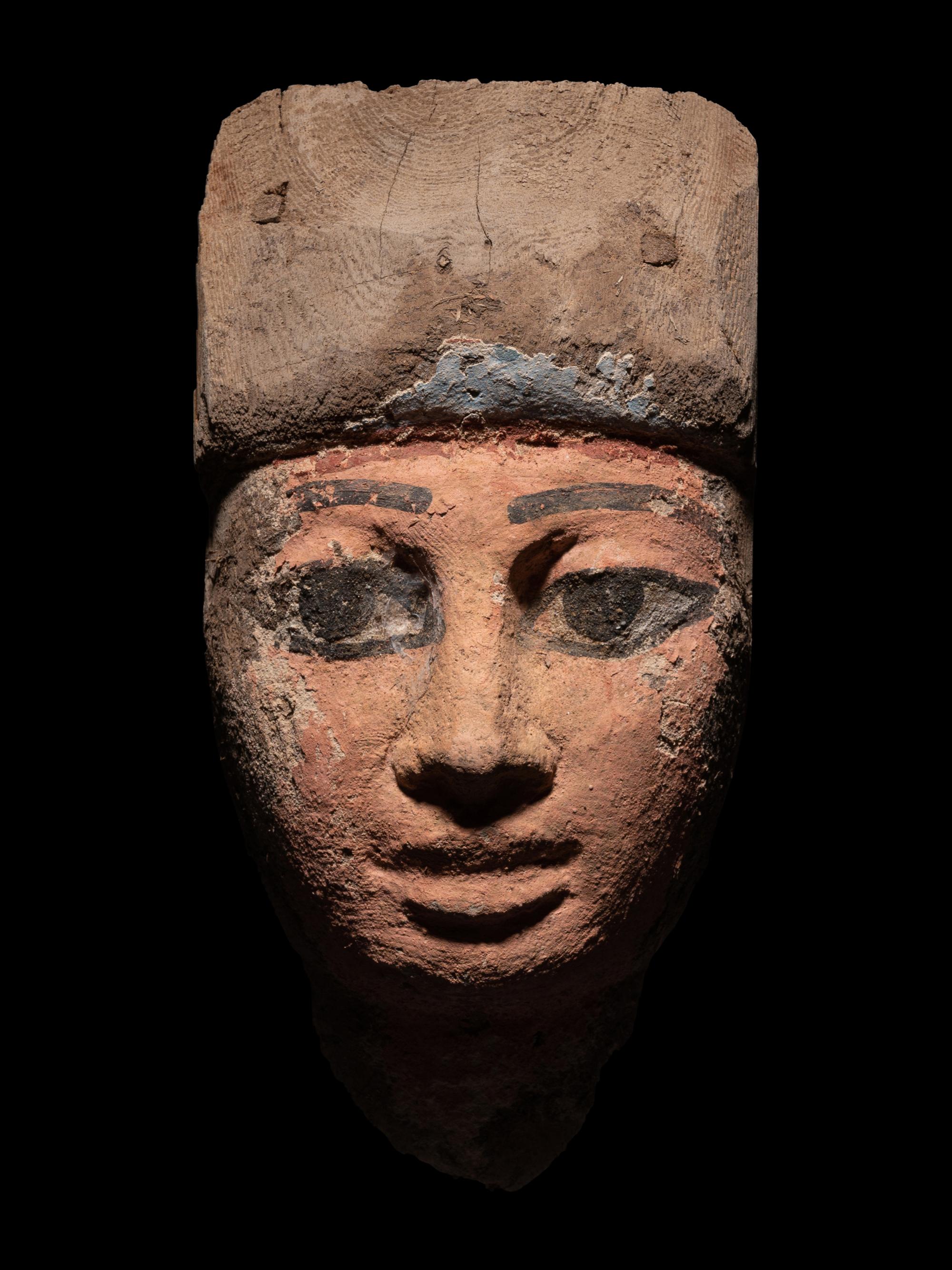 An Egyptian Wood Mummy Mask