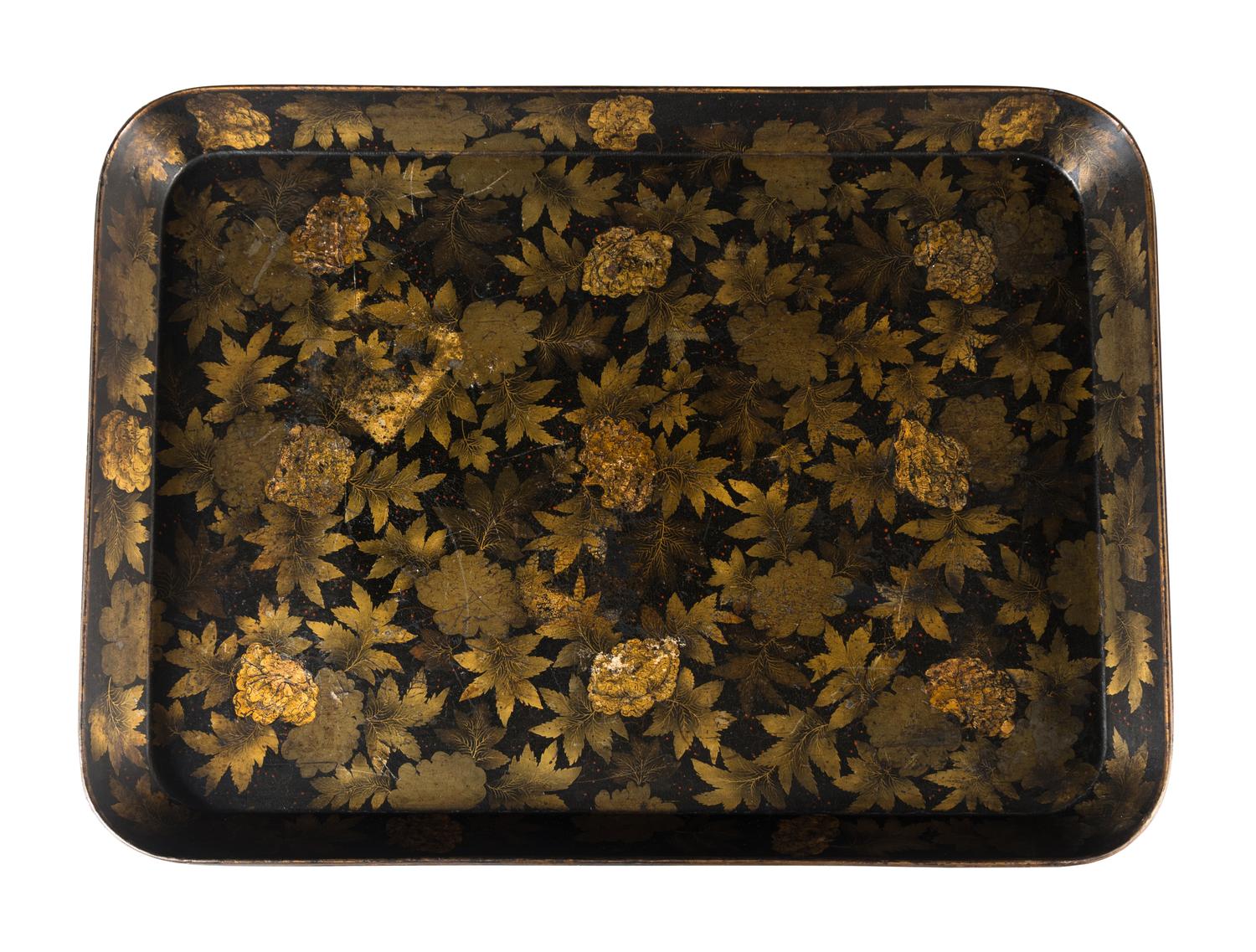 A Victorian Papier-Mâché Tray on Stand