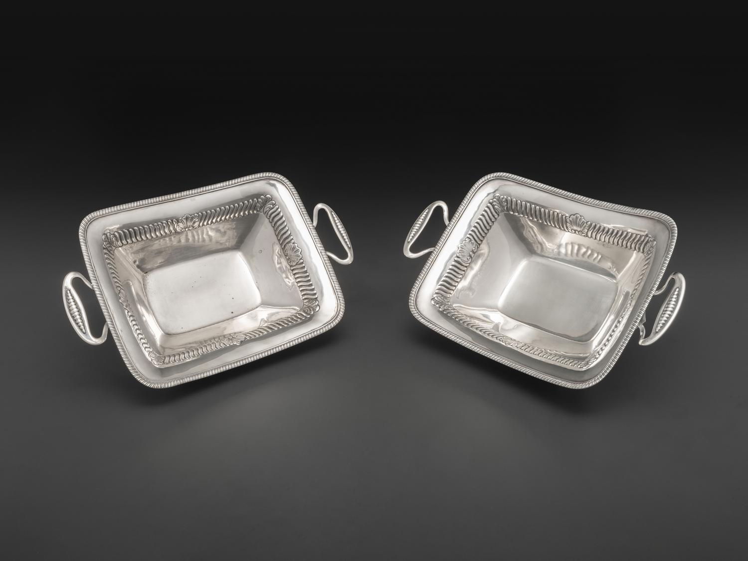 A Pair of American Silver Serving Bowls