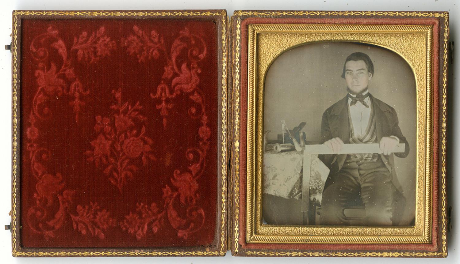 [Daguerreotype] Portrait of a Woodworker with Numerous Tools