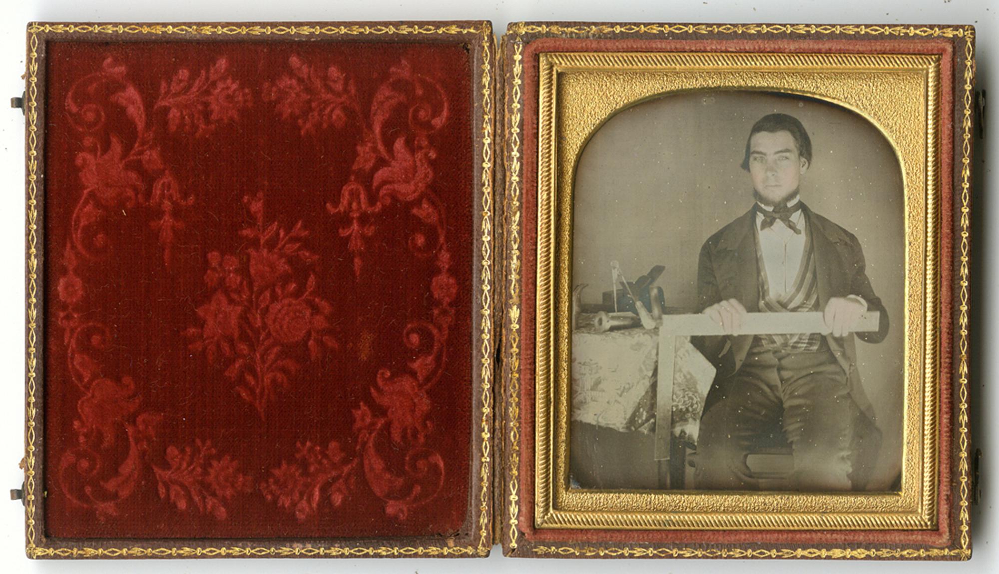 [Daguerreotype] Portrait of a Woodworker with Numerous Tools