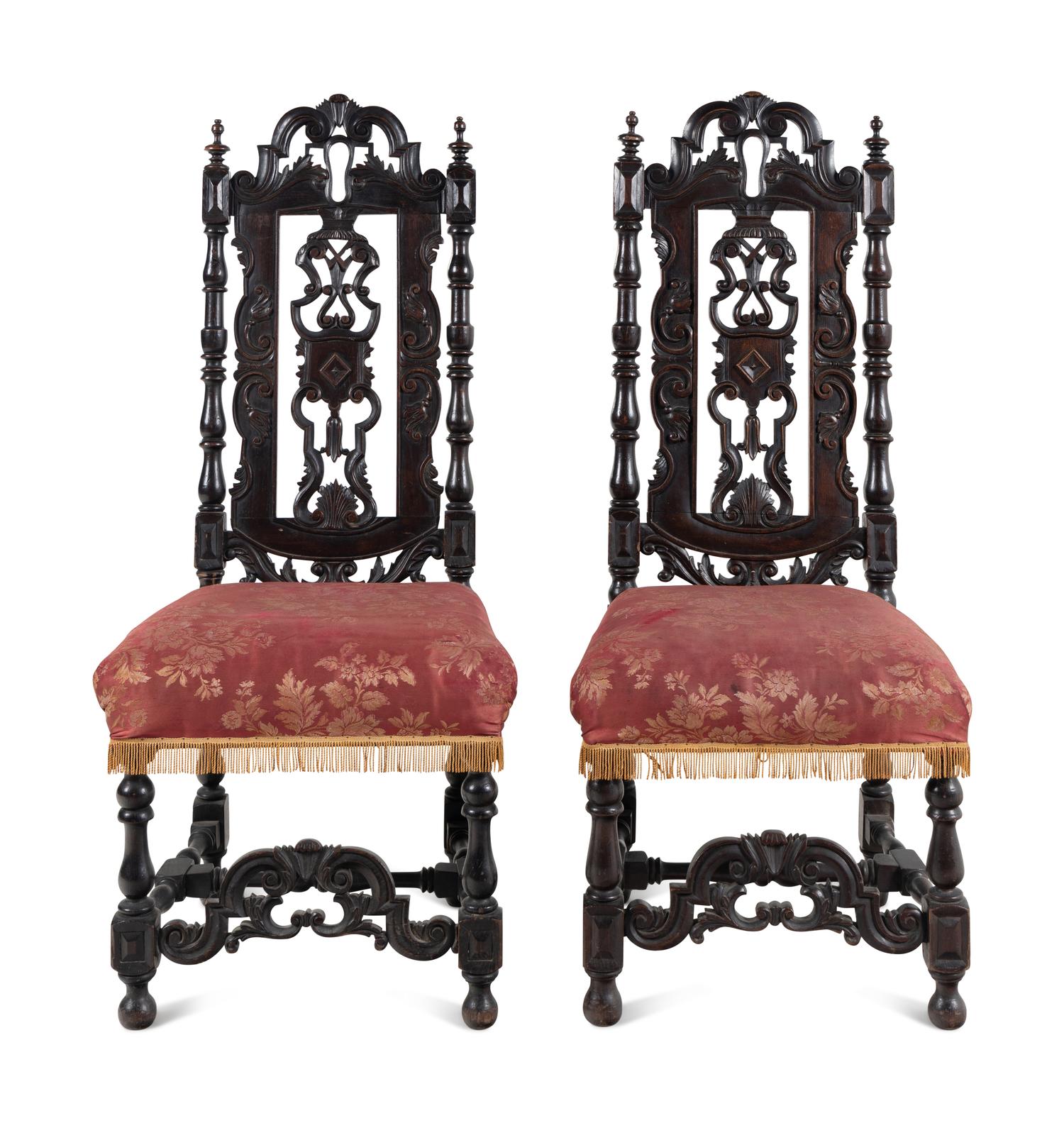 A Pair of William and Mary Style Side Chairs