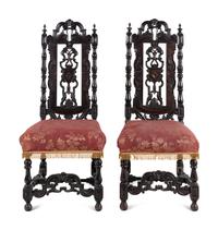 A Pair of William and Mary Style Side Chairs